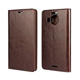 Golikef Nokia Lumia 950 XL ケース カバー バンパー 手帳型 高級 本革 レザー 色鮮やか レトロ な book case 型 柔らかいシリコンTPUラバーカバー スタンド機