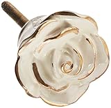 Darice 30004406 HeritageハードウェアPaintedローズセラミックノブ