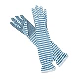 UV加工 カラフル おしゃれ ガーデン マルチ グローブ 女性用 ロング (ボーダーBL（18）)