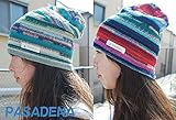 (パサデナ)PASADENA ×BNT BNTコラボ商品 キッズ&大人 ネイティブ ボーダーニットキャップ オールシーズン対応 L(約56cm-60cm) レッド系