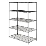 メタルラック オフィス収納 大型サイズ オフィスストレージシリーズ 5段 幅121.5×奥行61×高さ174cm ポール径25mm OSR1218-5D ブラック