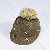 Hatrita-J 韓国の気質馬術帽スパンコール日除け鳥打ち夏通気麦わら56-58cm,d