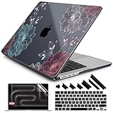 DONGKE M5 MacBook Pro 14インチ 2025 2024-2021 M4 M3 M2 M1用 ケース プラスチックハードシェルカバー A3434 A3112 A3401 A3185 A2992 A2779 A2442 Retina XD対応 Rディスプレイ&タッチ ID、ダリアの花。
