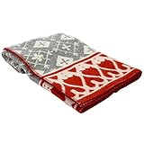 クリッパン KLIPPAN ウールブランケット 2231-01 フィアルネスグレー／ラスト 130x180cm Wool Blankets ひざ掛け 毛布 オフィス ふわふわ 北欧ブランド [並行輸入