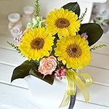 ひまわり プリザーブドフラワー ギフト アレンジ　[ハピネス triple]　(ヒマワリ)(向日葵)