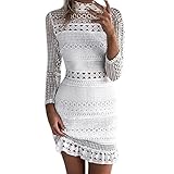 chrikathyレディースミニ鉛筆ドレスセクシーレースボディコンカクテルレディースパーティー鉛筆包帯ドレスハイウエストラインポリエステルソリッドカラー XL