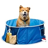 たためるペットプール＆バス 犬プール 水遊び お風呂 (M)