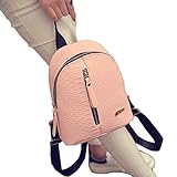 yjydadaファッションレディース蛇皮レザーバックパックサッチェル旅行ハイキングショルダーバッグ ピンク