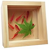 金魚アート 「咲×もみじ/緑」 こだわりと安心の【純日本製】 手作り ハンドメイド 【ヒノキのプレゼント付き】 プリザーブドフラワー 純日本製 樹脂