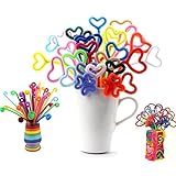 Merssavo 100PCSブレンドシェニールクラフトは、パイプクリーナーの子供の初期の教育工芸DIYを茎かす