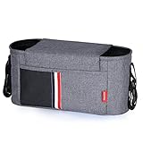 ベビーカー用バッグ 多機能バック 取り外し簡単 大容量 丈夫で崩れにくい　メッシュポケット（一枚）付き＆ベビーカーフック付き（自転車のハンドルやスーツケースにも使える、耐荷重6~8kg、 360度可動