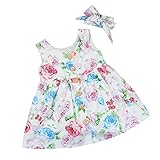 (プタス)Putars ベビー服 子供服 女の子 ワンピース ドレス ノースリーブ 花柄 バラ柄 ヘアバンド付き 可愛い オシャレ 通園 発表会 旅行 記念日 プレゼント 2-6歳