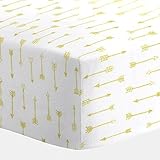 Carousel Designs White and Gold Arrows Crib Sheet by Carousel Designs