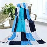 Onitiva – [ファッションLife ]ソフトコーラルフリースパッチワークThrow Blanket ( 59 by 78.7インチ)