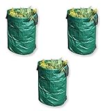 Zyurong　収穫袋　かご　ガーデン用収草袋　ガーデンバッグ 上下各2箇所持ち手付 120L 大容量 収草袋　折り畳み可能　農作業での収穫　お庭の清掃　収草用　収納専用バッグ（5PCS)
