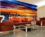 Sproud ヨーロッパの贅沢なスタイル海岸油絵デザイン壁紙と油絵ツリー寝室の壁紙の壁画 350 Cmx 245 Cm を使用して市