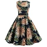 YOKINO ワンピース 女性ドレスノースリーブ Ａラインミュージックワンピース 74年代ベルト付き レディーズ 着痩せ ノースリーブ 豪華 セクシー ハイウエスト 　結婚式 披露宴 二次会 パーティ