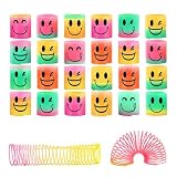 Doyeemei レインボースプリング ジャグリングスプリング 24個セット マジック スプリング 縁日 カラフル くじ引き おもちゃ レインボー コイル 伸縮 手品 景品用 可愛い 笑顔