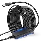 【充電しながら遊ぶ】リンクケーブル Quest 3s/2/1/Pro/Pico4アクセサリと互換性があり USB-A 3.0 & Type C ケーブル ゲームPC/Steam VR用【個別充電ポート付き 5Gbps高速データ転送 60W高速充電 高耐久ナイロン素材】柔軟性に優れ折り曲げや引張に強い （5M
