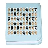 CafePress – StringOPugs – スーパーソフトベビー毛布、新生児おくるみ ブルー 062046958025CD2