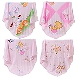 Domybestベビーバスタオル　ガーゼタオル 95x110cm　赤ちゃん　子供　ベビーケット 湯上りタオル　可愛い　キッズ用ブランケット　春　夏　ランダム発送 １枚 (ピンク)