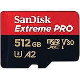 SanDisk 512GB Extreme PRO microSDXC Card + SD Adapter + RescuePRO Deluxe, up to 200MB/s, with A2 App Performance, UHS-I, Clas