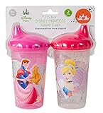 Disney Princess Slim Sippy Cups, Pink, 2 Count by Disney