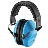 ORIA 防音イヤーマフ 遮音値26dB 折りたたみ式 調整可能 子供用 軽量 ANSI S3.19＆CE EN352-1認証済み 自閉症 聴覚過敏 騒音対策 睡眠 勉強等様々な用途に (ブルー)