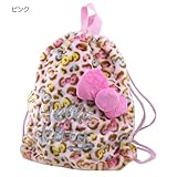 ハローキティ《カラフルヒョウ柄》ふわふわビッグ巾着 【ピンク 】