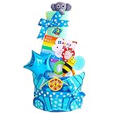 ベビーアルテ おむつケーキ Sassy ( サッシー) ポップスター 3段 おむつケーキ タオル付 おもちゃ付 男の子 女の子 【おむつ:パンパースSサイズ】 【カラー:エレファントブルー】