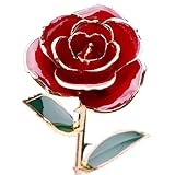 JTTVO プレゼント 女性 24K金箔のバラ ローズ 花 永遠なラブ ロングのステムの盛りローズ バレンタインデー、レディース プレゼント結婚祝い、 誕生日 女性 結婚記念日、卒業、母親、恩師に