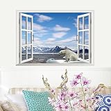 bibitime 3dウィンドウ壁デカールステッカー子供部屋寝室用リビングルームBackgroudアート壁画 26.77" x 18.89" ホワイト 4328267797