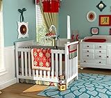 5 Piece Crib Bedding Set for Girls by DK Leigh Red Floral by DK LEIGH