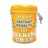 コインバンク面白い"インスタントペナルティTalking Crap "メタルコインMoney Bank with Lock and Key 3 " x 4 "