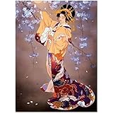 ARTomo【アトモ】パズル『油絵/ダイヤモンド』DIY『数字油絵/ダイヤモンドアート』塗り絵 デジタル数字画 塗装キット 本格的なアートが誰でも簡単に楽しくできる (ダイヤモンド, フレームレス, 30x40cm, 日本和風-069)