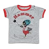 Mademoiselle papillon バードちゃん ハンマー投げ ベビー 半袖Tシャツ 【ミスティグレー:80】