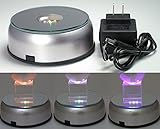 Display Base LED Lighted Silver Mirrored Top 7 Cycling Colored Lights [並行輸入品]