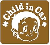 imoninn CHILD in car ステッカー　【マグネットタイプ】　No.23　赤ちゃん2　（ゴールドメタリック）