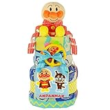 すまいる おむつケーキ ＜ アンパンマン ＞ 2段 出産祝い ( オムツ パンパース M ) ( タンバリン ブルー )