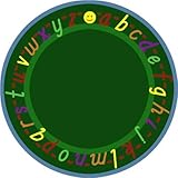 Joy Carpets Kid Essentials Early Childhood Oval AlphaScript Rug Green 7'8 x 10'9 [並行輸入品]