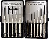 12ピース精密スクリュードライバーセット – クロスバー、六角、フィリップス&スロット