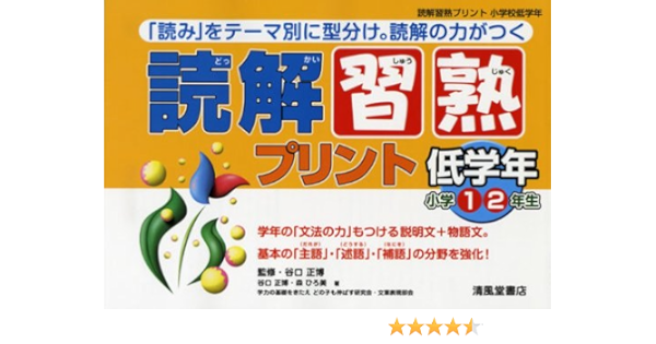 読解習熟プリント 小学校低学年 1 2年生 読み をテーマ別に型分け 読解の力がつく 谷口 正博 森 ひろ美 本 通販 Amazon