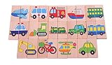 28個Vechile Dominoおもちゃマルチカラー赤ちゃんおもちゃ木製ブロックEducatinal Wooden Toys Vehicleセット
