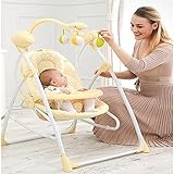 バウンサー赤ちゃん ロッキングチェア レジャーチェア シェルフ 複数の調整設定 背骨を保護する 電気 インテリジェントな 柔らかく快適 通気性のある 安全で信頼できる 強い負荷容量,Beige