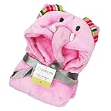 Relief and trust 赤ちゃん タオル ベビー 毛布 タオル こども ポンチョ アニマル かわいい キュート さらさら ふわふわ フード付き (ぞう)
