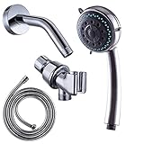 KES dp503 Bath 5機能ハンドヘルドシャワーヘッドエクストラロングホース&シャワーアームマウント、ポリッシュクローム