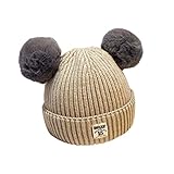 mioim 毛糸球 ニット帽 赤ちゃん 子供 暖かい帽子 ニット帽 キャップ 柔らか 男の子 女の子 かわいい 旅行用 スキー アウトドア 新生児 ボンボン 韓版