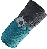 Cozy Wozy Signature Minky Baby Blanket, Teal/Charcoal Gray, 30 x 36 by Cozy Wozy