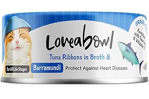 Loveabowl Tuna Ribbons In Broth (Tuna And Barramundi) Grain Free Wet Cat Food 70g