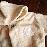 刺繍イニシャル入りナチュラルコットン100％ベビーローブ